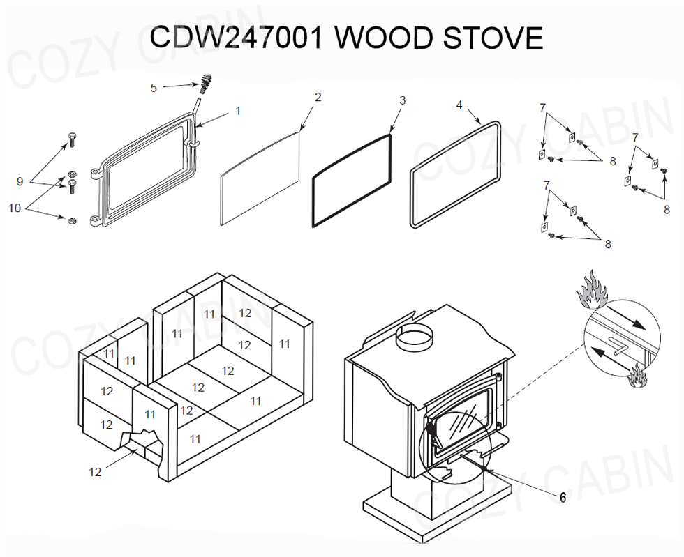 Dutchwest High Efficiency Wood Stove (CDW247001) #CDW247001